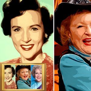 Betty White Past | Present | Future Realistic Digital Art Vector Portrait #2